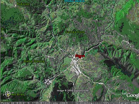 Шипово - Панорамски поглед Шипово - мапа